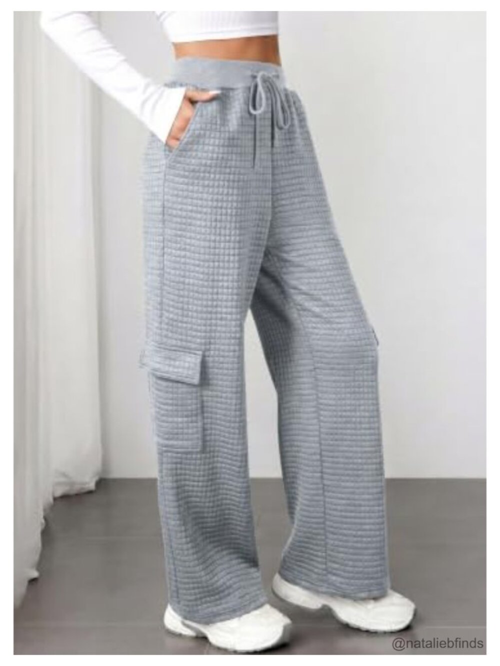 Wide Leg Cargo Sweatpants with Pockets High Rise Women's Casual Lounge - Picture 2 of 6